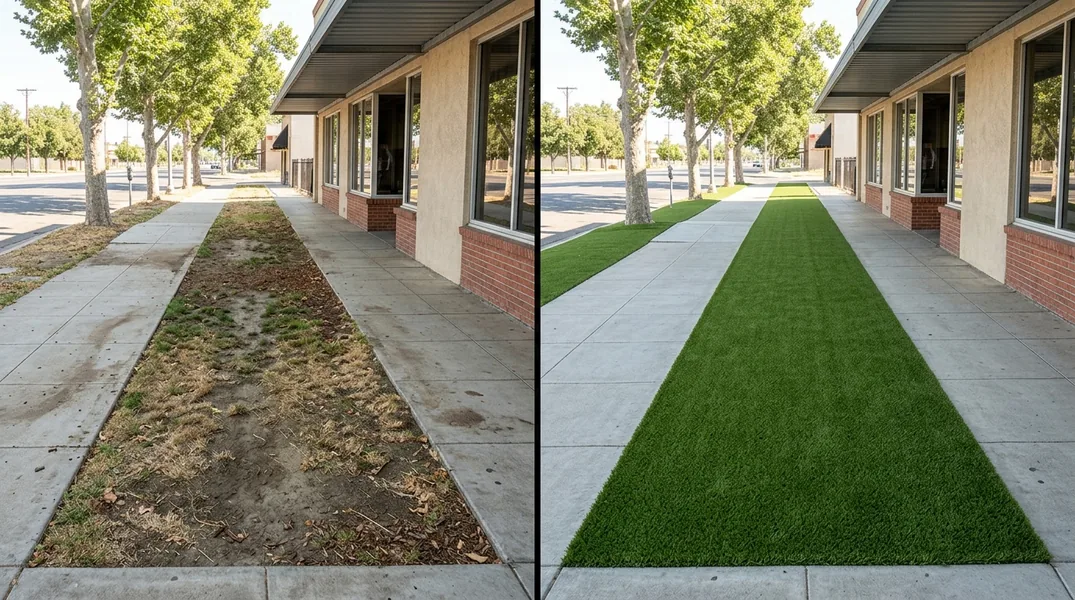 Result artificial grass installation in Modesto - Modesto Turf Installation
